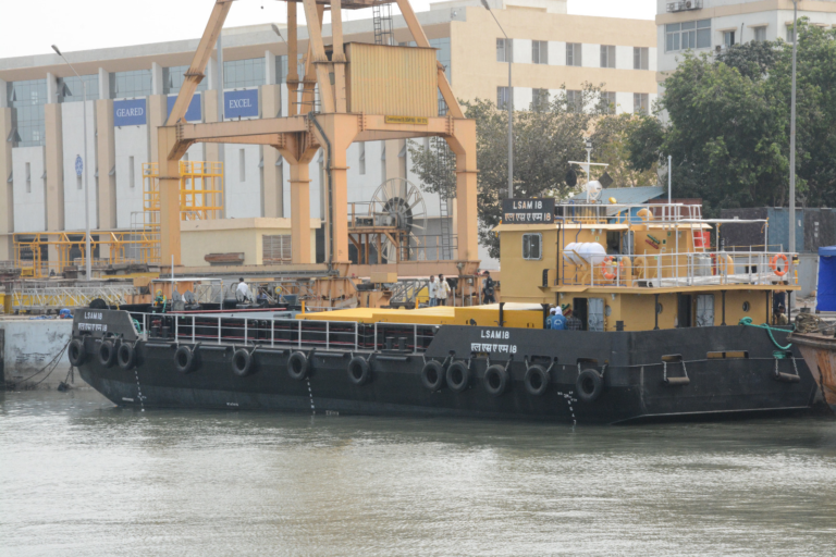 Missile Barge Boat LSAM 18 (Yard 128) with Ammunition cum Torpedo Facility commissioned at Naval Dockyard