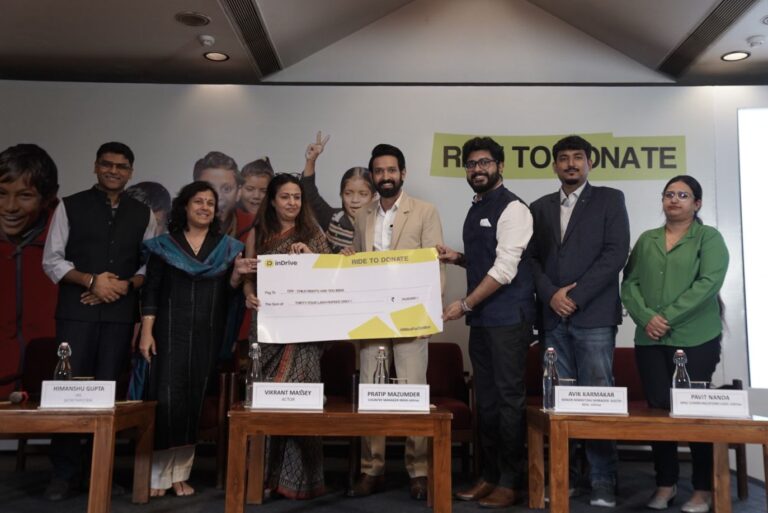 *Vikrant Massey supports inDrive’s campaign – “Ride to Donate” in collaboration with Cry India*