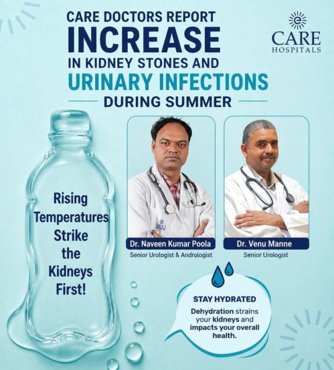 CARE Doctors Report Increase in Kidney Stones and Urinary Infections During Summer